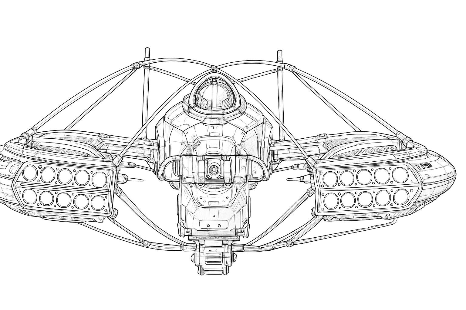 Technical line drawing of the Zillant airframe