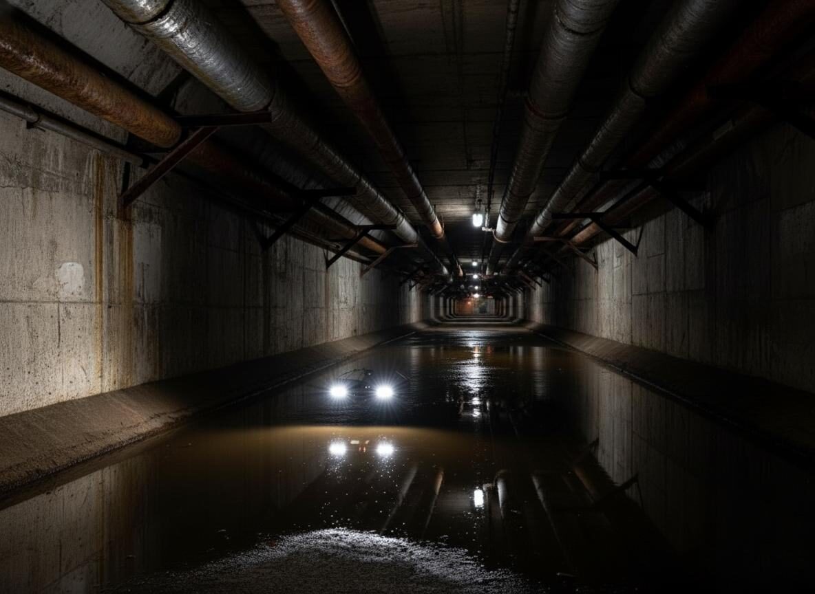 Underground utility tunnel interior